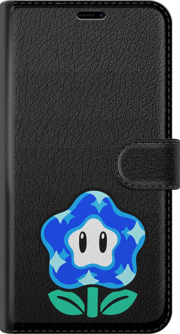 Kompatibel Tegnebogsetui til OnePlus 11 Blå underblomst - Blåt motiv med blå underblomst. blå