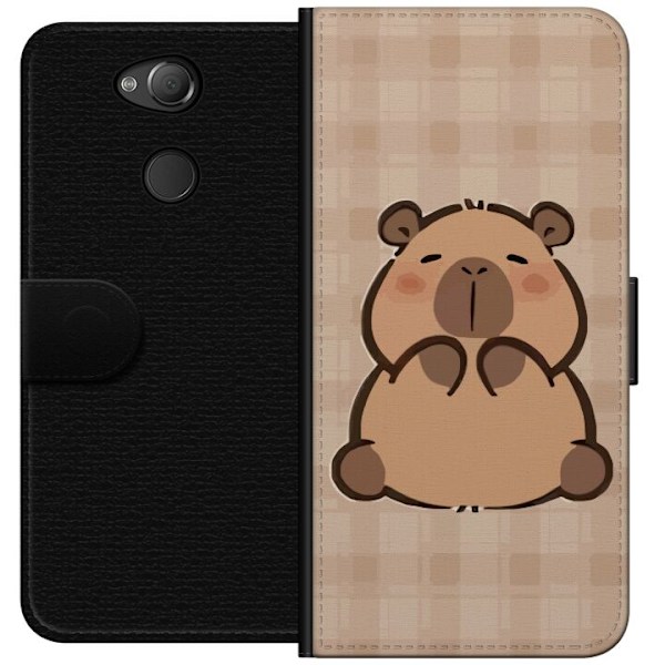 Sony Xperia XA2 Tegnebogsetui Mobilskal kawaii capybara flera figurer japansk stil