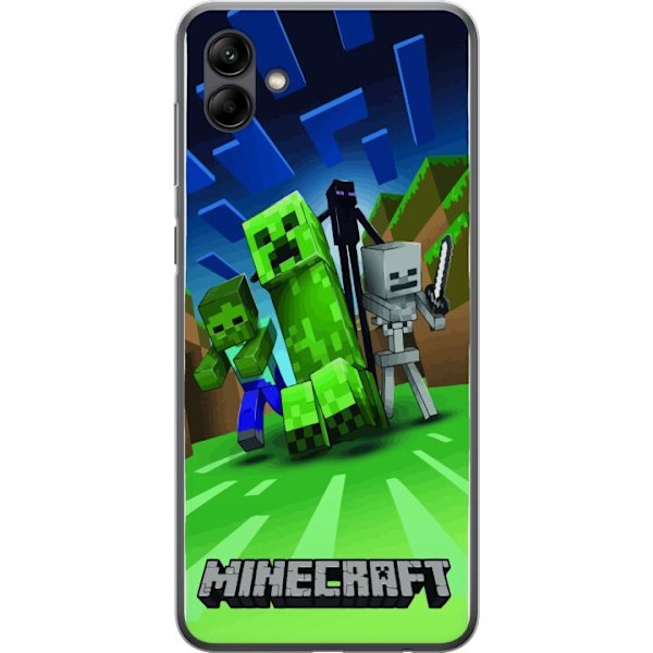 Samsung Galaxy A05 Genomskinligt Skal Minecraft Creeper mobilskal i klassisk grön pixelstil