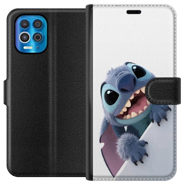 Motorola Edge S Plånboksfodral Happy Stitch – glad figur med charmig uttryck