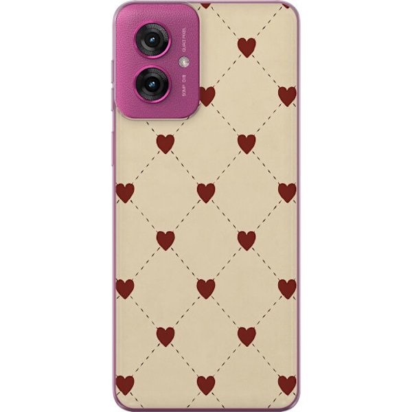 Motorola Moto G55 Läpinäkyvä kuori Sydänverkko