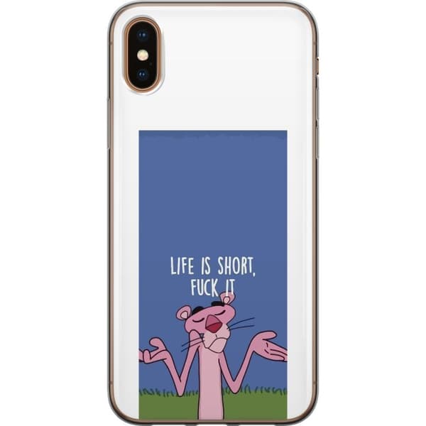Kompatibelt Mobildeksel til Apple iPhone XS Life Is Short citat blå