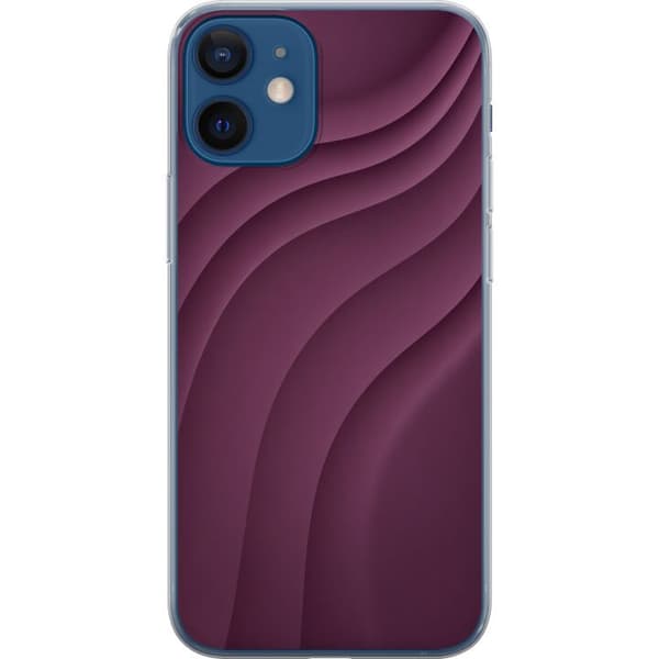 Kompatibelt Mobilskal till Apple iPhone 12 mini Plum Waves lila