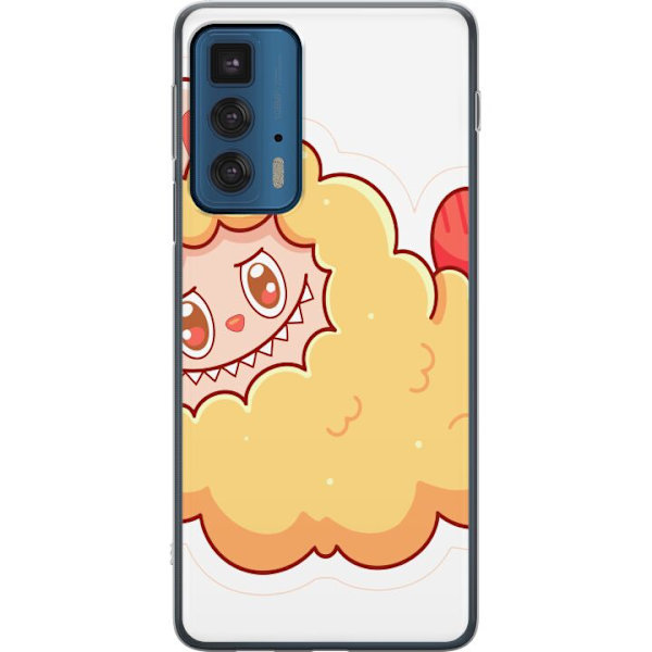 Motorola Edge 20 Pro Genomskinligt Skal Labubu Tvättbjörn Pop Mart Figur Samlarobjekt Söt Design Populärt Motiv Art Toy Kreativ Figurserie