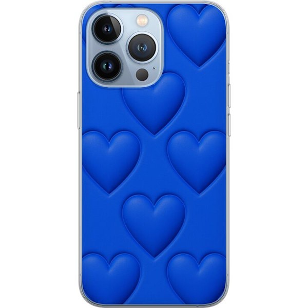 Apple iPhone 13 Pro Läpinäkyvä kuori Siniset Sydämet