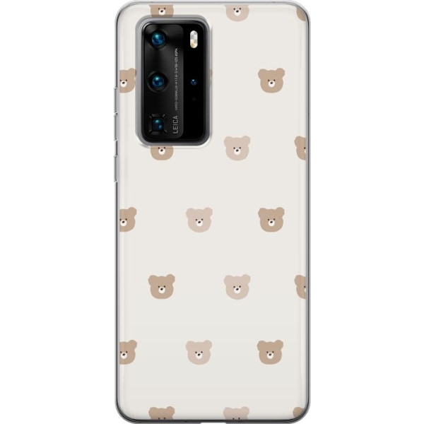 Huawei P40 Pro Genomskinligt Skal Teddy Background – gulliga