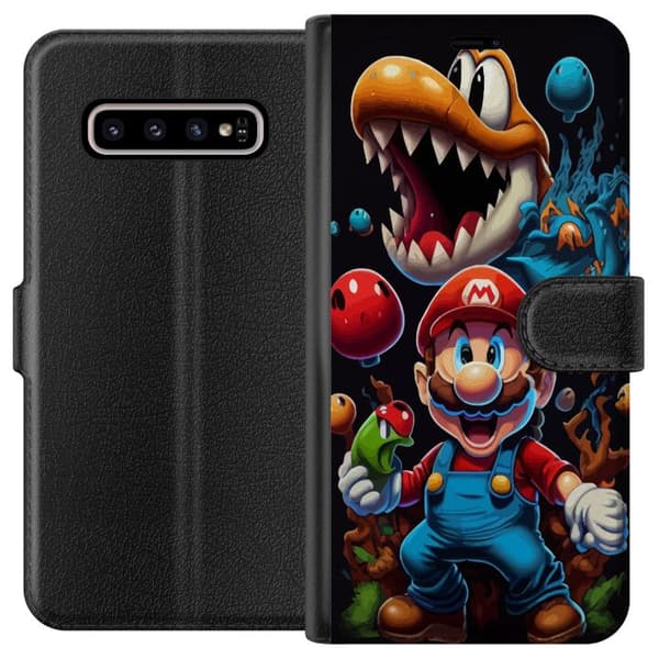Kompatibelt Lommeboketui til Samsung Galaxy S10+ Super Mario