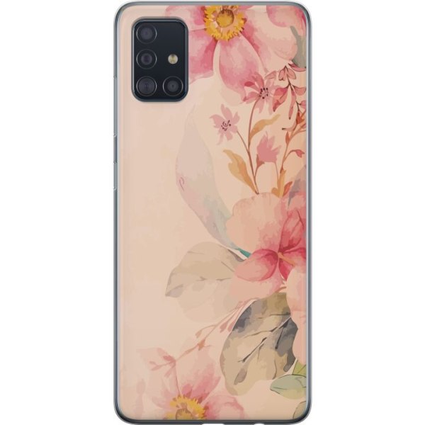 Samsung Galaxy A51 Gennemsigtig cover Farverige Blomster