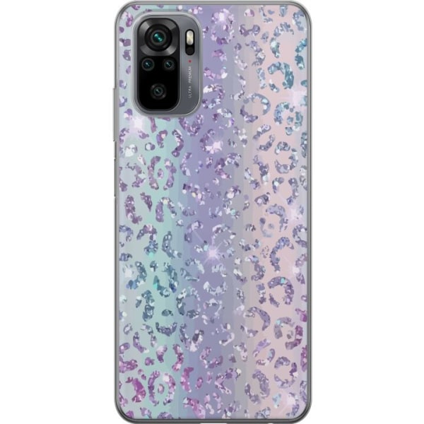 Xiaomi Redmi Note 10S Läpinäkyvä kuori Glitter Leopard