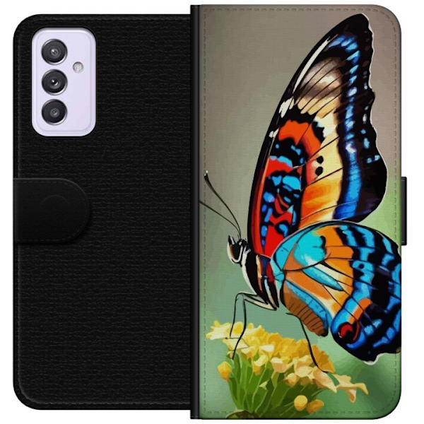 Samsung Galaxy A82 5G Plånboksfodral Fjäril Natur Sommar Motiv Vingar Färgstark Design Populär Dekor Grafiskt Exotiskt Tema