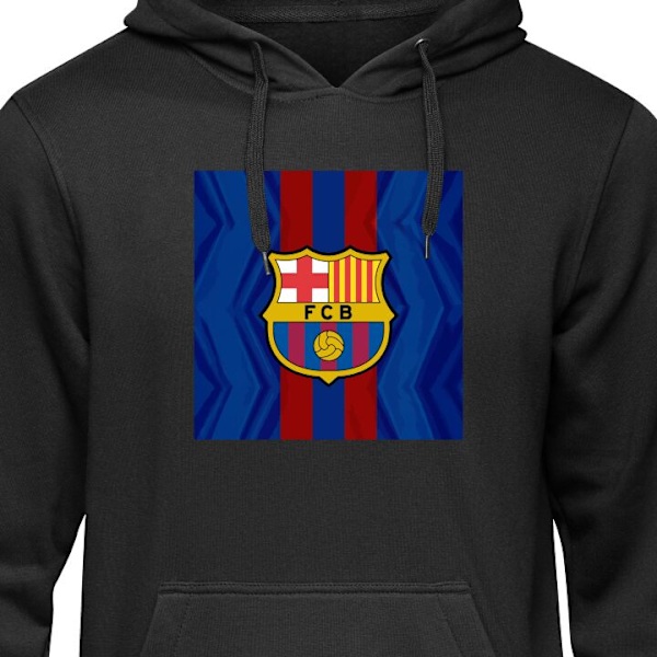 Barn-Hoodie | Mjuk Huvtröja för Barn FCB Barcelona svart 7-8 År