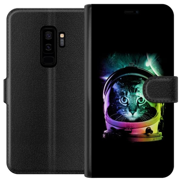 Kompatibelt Plånboksfodral till Samsung Galaxy S9+ Space Cat