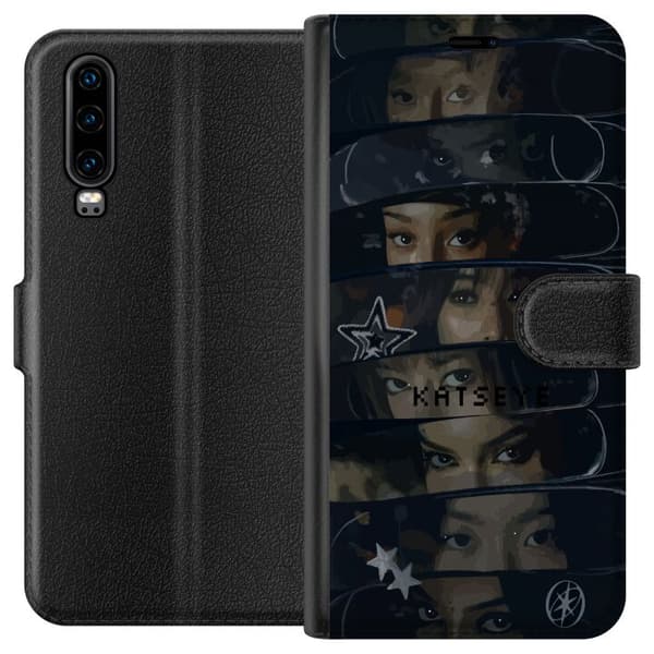 Kompatibel Tegnebogsetui til Huawei P30 KATSEYE sort