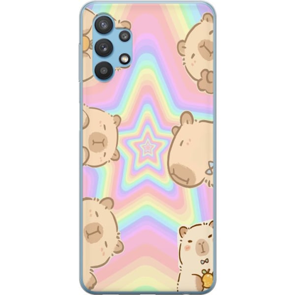 Samsung Galaxy A32 5G Läpinäkyvä kuori Kawaii Capybara Gala