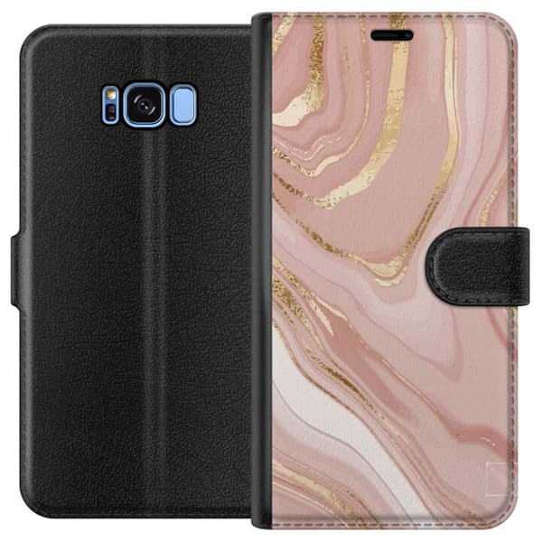 Kompatibelt Plånboksfodral till Samsung Galaxy S8 Ljusrosa marmor