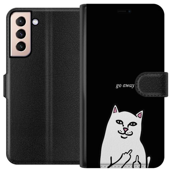 Kompatibelt Plånboksfodral till Samsung Galaxy S21 Meme! Katt