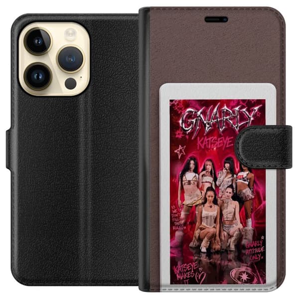 Kompatibelt Lommeboketui til Apple iPhone 14 Pro KATSEYE rosa