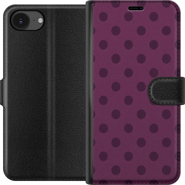 Kompatibelt Plånboksfodral till Apple iPhone 16e Plum Pop Dots lila