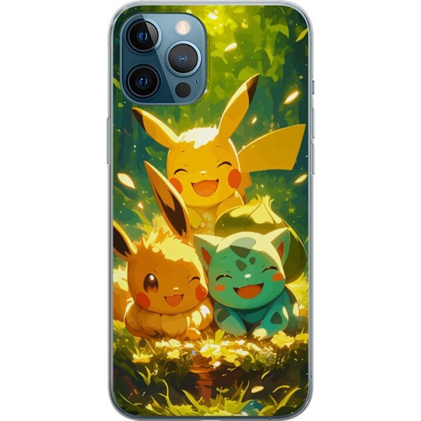 Apple iPhone 12 Pro Max Genomskinligt Skal Pixelmonster spelstil – färgstark design för retroälskande gamers