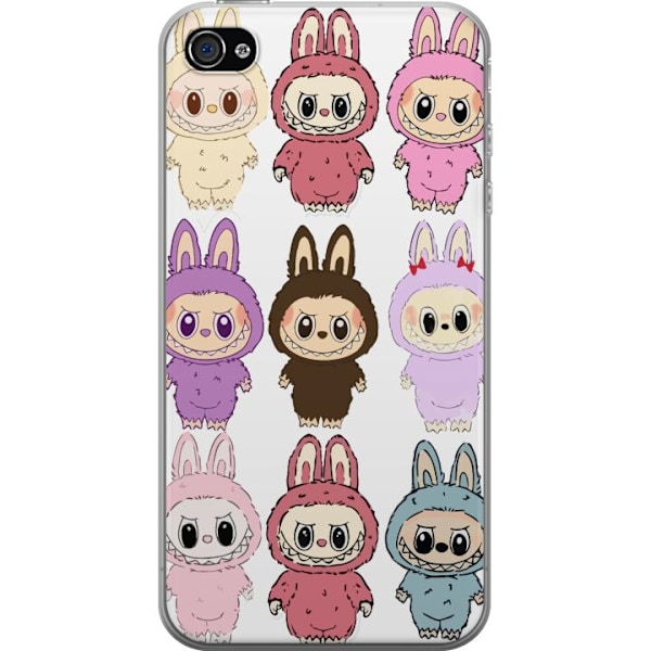 Apple iPhone 4s Läpinäkyvä kuori Labubu Pink Monster - Popkulttuuri Kawaii-kosketuksella