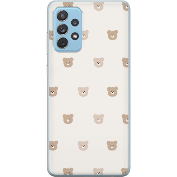 Samsung Galaxy A52 5G Läpinäkyvä kuori Teddy-tausta - söpöt teddykarhut pehmeällä taustalla