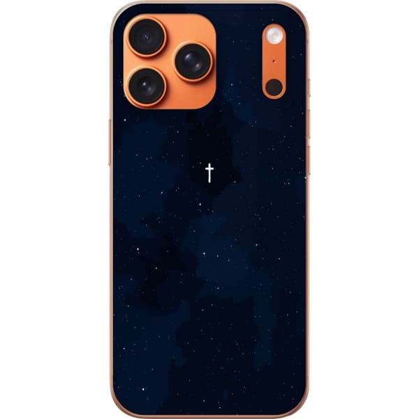 Kompatibelt Mobildeksel til Apple iPhone 18 Pro Max Vitt kors på stjärnhimmel blå