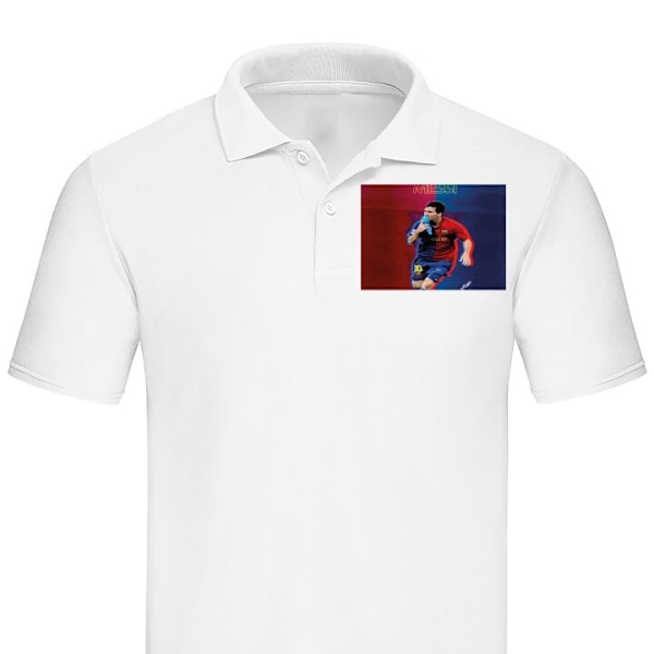 Poloshirt til Voksen | Elegant Poloshirt Messi Hvid Lille