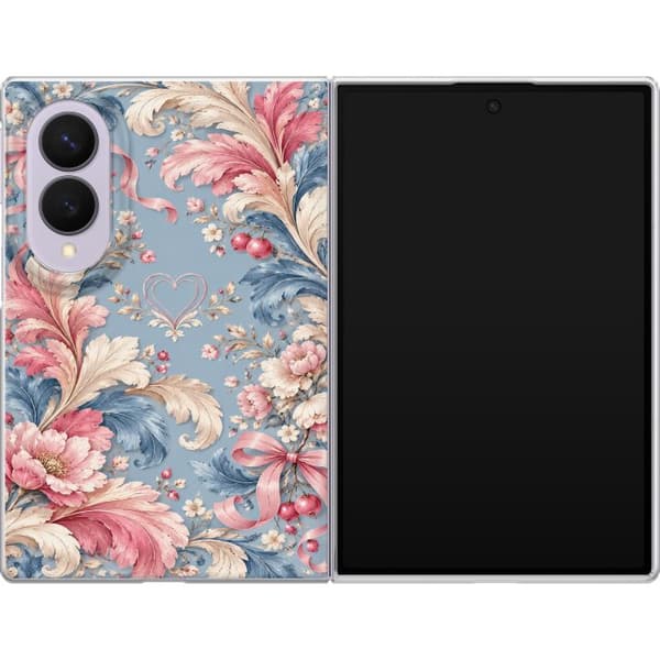 Kompatibelt Mobildeksel til Samsung Galaxy Z Fold8 Blomsterornament blå
