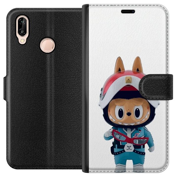 Huawei P20 lite Lompakkokotelo How2work Labubu hirviöt x Ultraman Blue -hahmo
