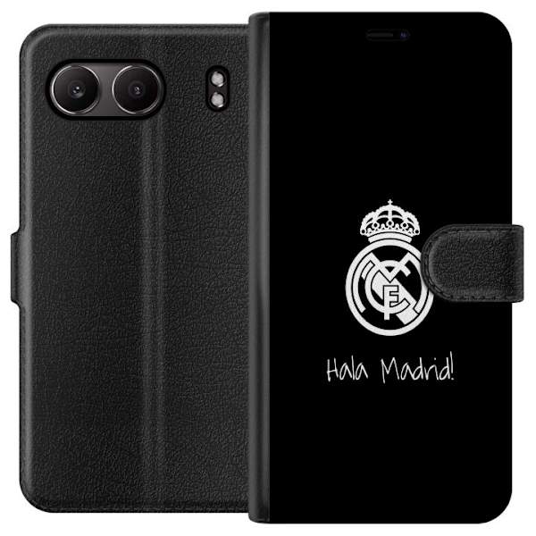 OnePlus Nord 4 Plånboksfodral Real Madrid Emblem Fotboll Stolthet Vit Guld Klubbmärke Champions La Liga Fans Ikoniskt Sport