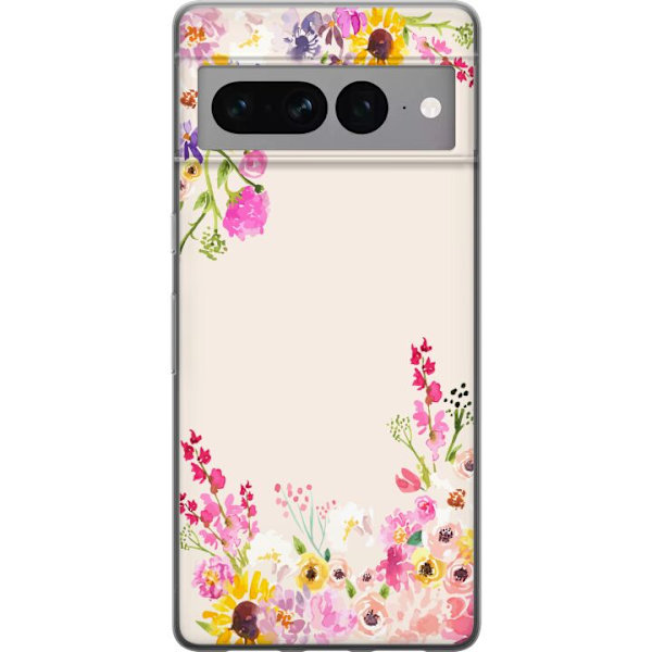 Kompatibelt Mobildeksel til Google Pixel 7 Pro Blommig akvarellram
