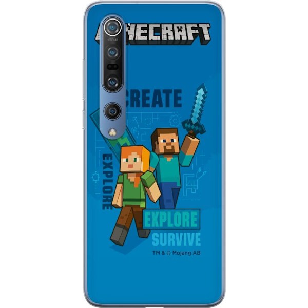Xiaomi Mi 10 Pro 5G Läpinäkyvä kuori Minecraft Luolastot