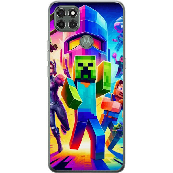 Motorola Moto G9 Power Gennemsigtig cover Fortnite vs Minecraf