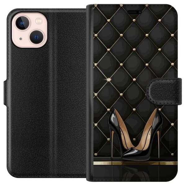 Kompatibel Tegnebogsetui til Apple iPhone 13 mini Sorte højhælede sko i elegant stil