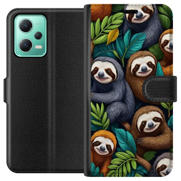 Xiaomi Redmi Note 12 Plånboksfodral Sengångarstil – avslappnat motiv med söt sengångare