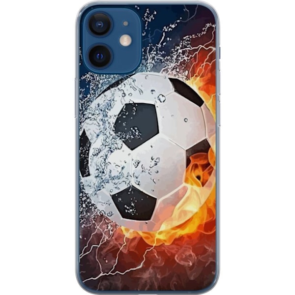 Apple iPhone 12 mini Gennemsigtig cover Fodbold Ild