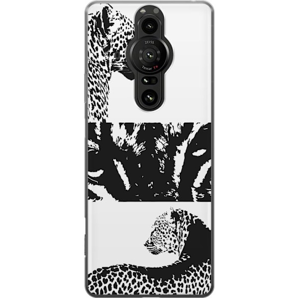 Sony Xperia Pro-I Genomskinligt Skal Leopard Faces – trendigt mönster med leopardansikten