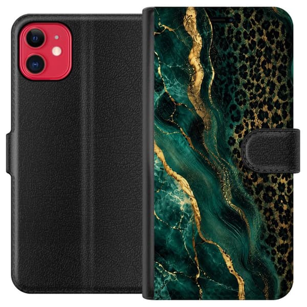 Kompatibel Tegnebogsetui til Apple iPhone 11 Smaragdvild grøn