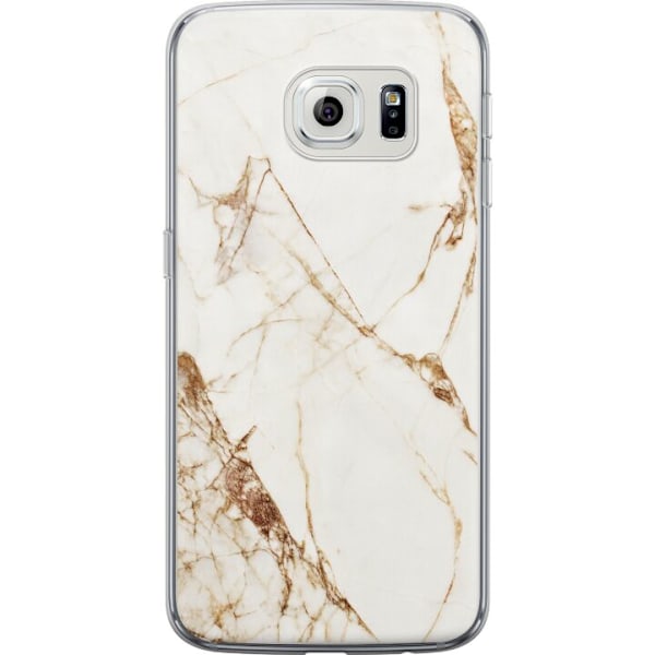 Samsung Galaxy S6 edge Genomskinligt Skal Vit marmor