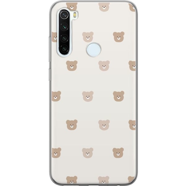 Xiaomi Redmi Note 8 Läpinäkyvä kuori Teddy-tausta - söpöt teddykarhut pehmeällä taustalla