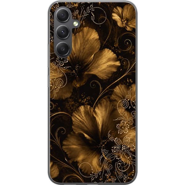 Kompatibelt Mobildeksel til Samsung Galaxy A16 5G Gullfargede blomster gull