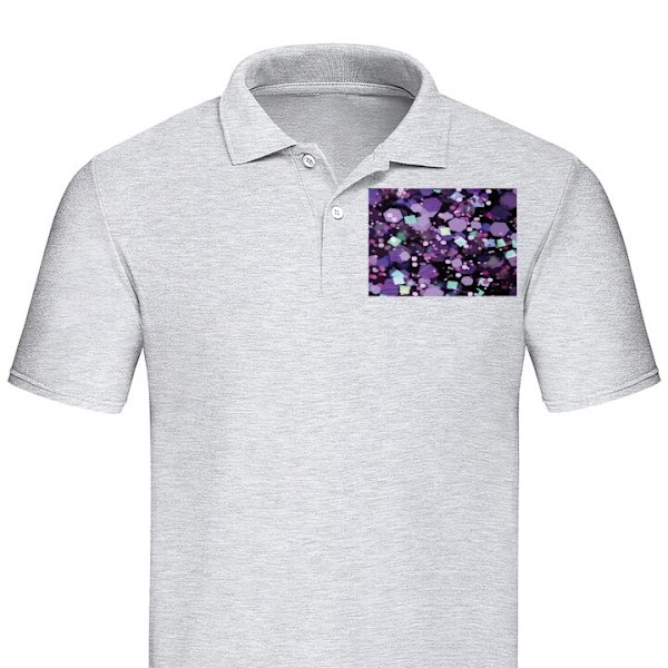 Poloshirt til Voksen | Elegant Poloshirt Lilla Glitter Grå X-Large