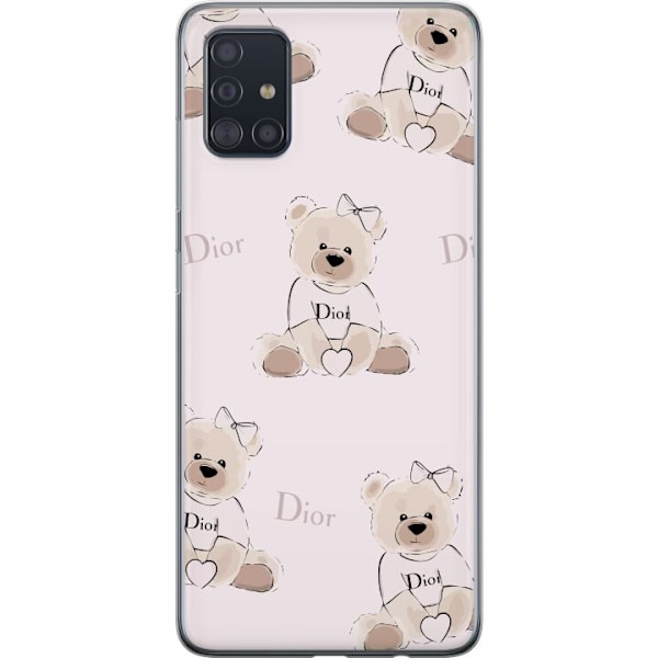 Samsung Galaxy A51 Läpinäkyvä kuori Teddy Dior Vibes - ylellinen nalle muotityyliin
