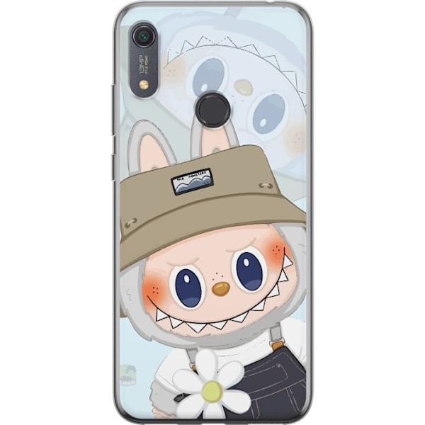 Huawei Y6s (2019) Läpinäkyvä kuori Labubu hattuineen - Pop Mart -hahmo Mr. Butcher retrotyylillä ja luonteella