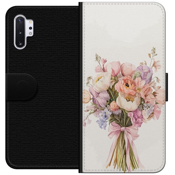Samsung Galaxy Note10+ Lompakkokotelo Kännykkäkuori värikkäällä kukkakimpulla romanttisessa tyylissä