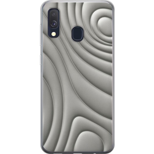 Samsung Galaxy A40 Genomskinligt Skal Silver Waves