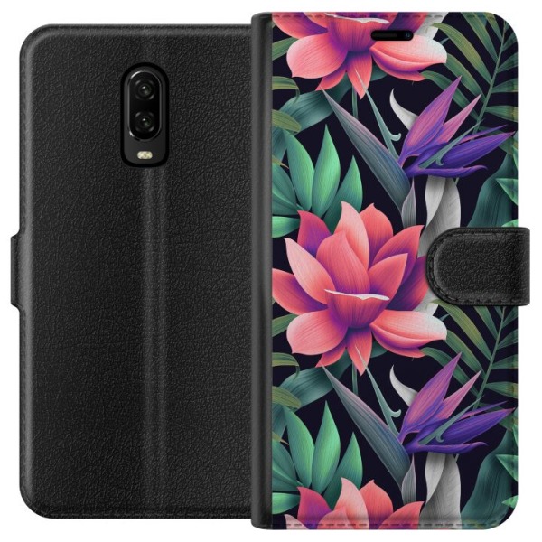 OnePlus 6T Tegnebogsetui Blomster