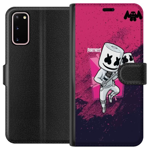 Samsung Galaxy S20 Plånboksfodral Marshmello Fortnite Skin Emote Gaming DJ Karaktär Populärt Motiv Barn Ungdom Trend