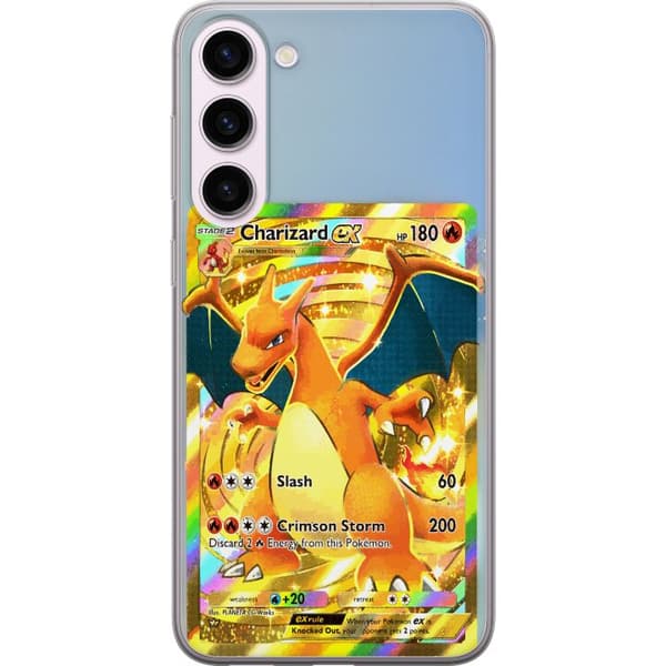 Kompatibelt Mobildeksel til Samsung Galaxy S23+ GyllenCharizard EX samlerkort med regnbueeffekter gull
