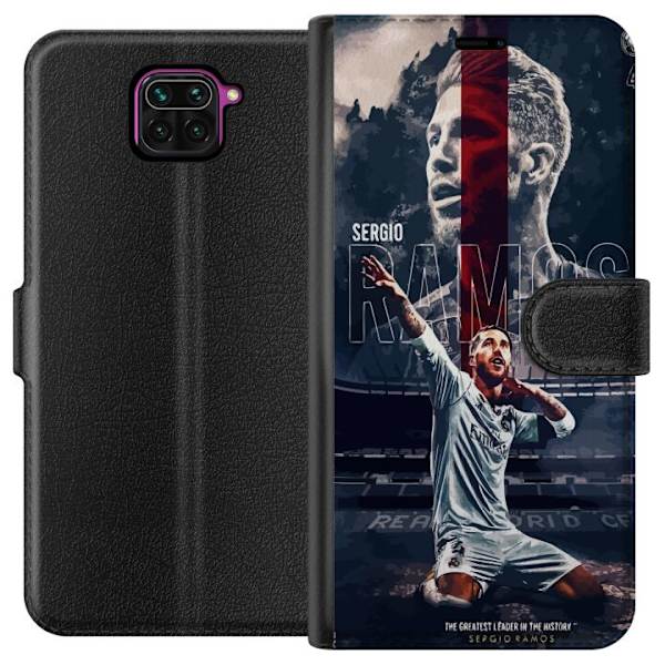 Xiaomi Redmi Note 9 Tegnebogsetui Ramos Fodboldlegende Motiv Spiller Real Madrid Spanien Tilbage Ikonisk Navn Fodboldstjerne Sport
